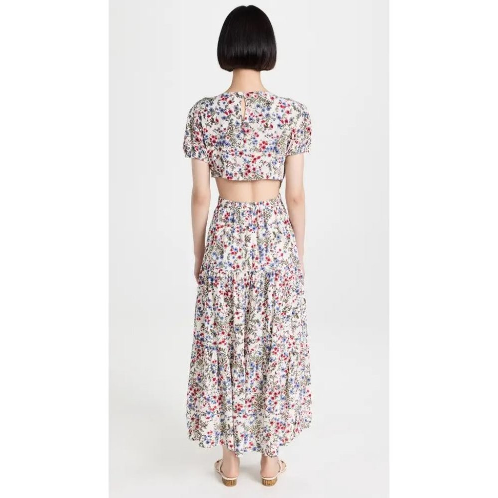 Sokie Collective NWT Peek-a-Boo Dress in White Floral size XL - Picture 3 of 12